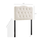 Annabel Alabaster Stain-Resistant Performance Velvet Twin Headboard - Ornate Home
