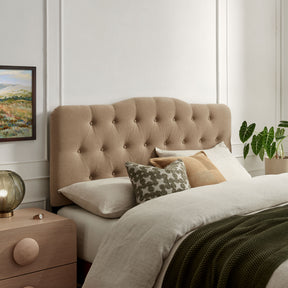 Annabel Almond Premium Linen Blend King Headboard - Ornate Home