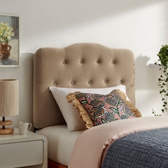 Annabel Almond Premium Linen Blend Twin Headboard - Ornate Home