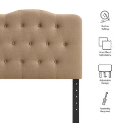 Annabel Almond Premium Linen Blend Twin Headboard - Ornate Home