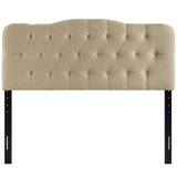 Annabel Beige Upholstered Fabric Queen Headboard - Ornate Home