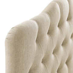Annabel Beige Upholstered Fabric Queen Headboard - Ornate Home