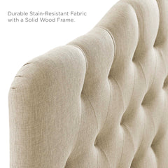 Annabel Beige Upholstered Fabric Queen Headboard - Ornate Home