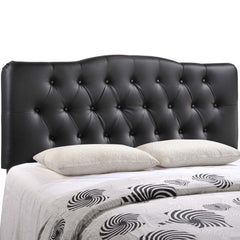 Annabel Black Upholstered Vinyl Queen Headboard - Ornate Home