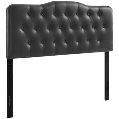 Annabel Black Upholstered Vinyl Queen Headboard - Ornate Home