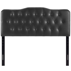 Annabel Black Upholstered Vinyl Queen Headboard - Ornate Home