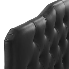 Annabel Black Upholstered Vinyl Queen Headboard - Ornate Home