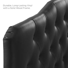 Annabel Black Upholstered Vinyl Queen Headboard - Ornate Home