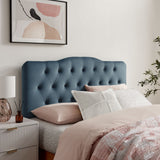 Annabel Cadet Blue Stain-Resistant Performance Velvet King Headboard - Ornate Home