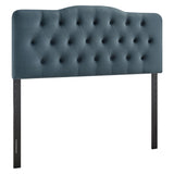 Annabel Cadet Blue Stain-Resistant Performance Velvet Queen Headboard - Ornate Home