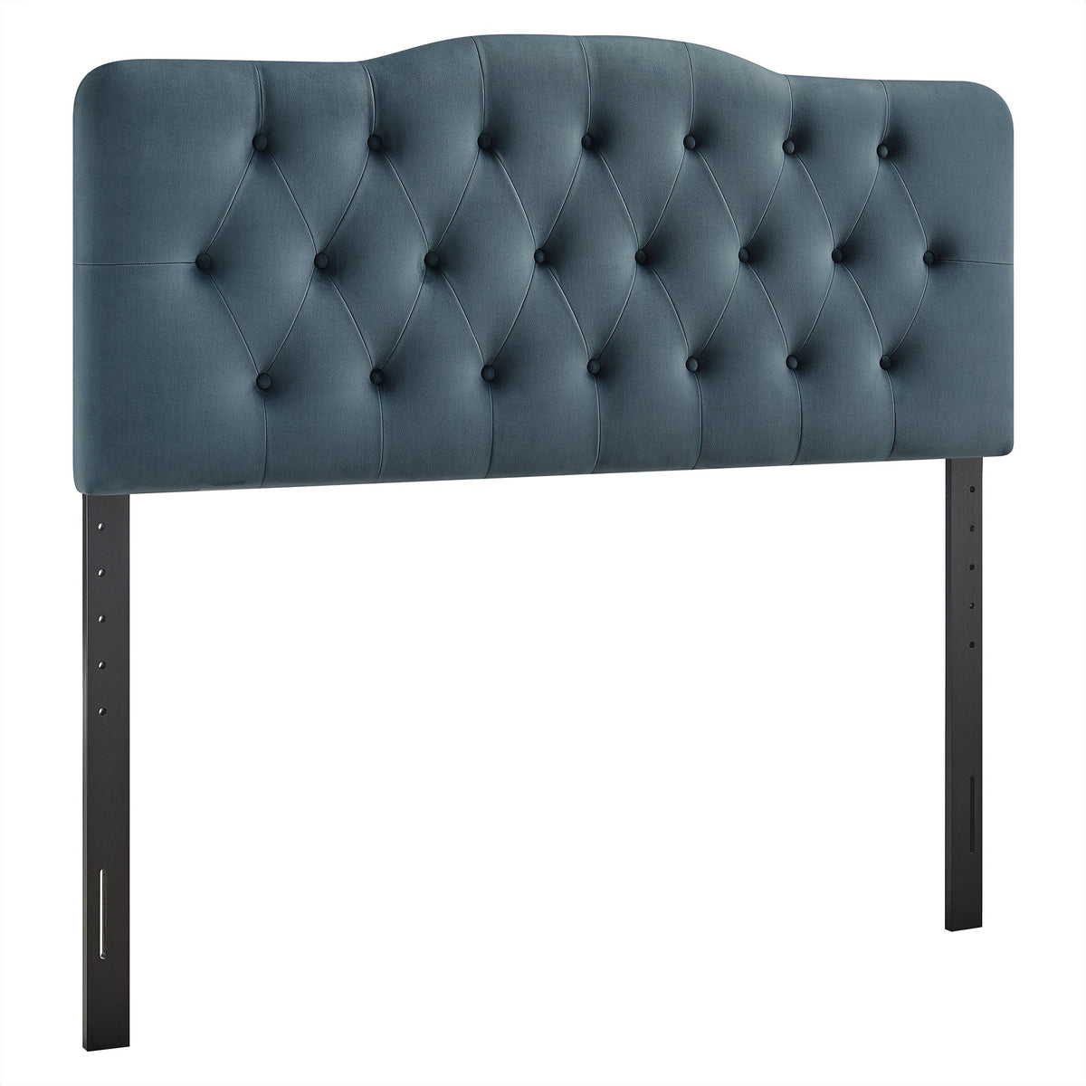 Annabel Cadet Blue Stain-Resistant Performance Velvet Queen Headboard - Ornate Home