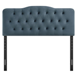 Annabel Cadet Blue Stain-Resistant Performance Velvet Queen Headboard - Ornate Home