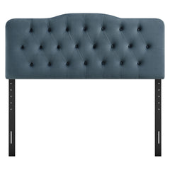 Annabel Cadet Blue Stain-Resistant Performance Velvet Queen Headboard - Ornate Home