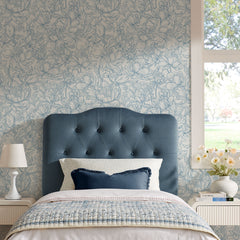Annabel Cadet Blue Stain-Resistant Performance Velvet Twin Headboard - Ornate Home