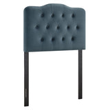 Annabel Cadet Blue Stain-Resistant Performance Velvet Twin Headboard - Ornate Home