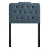 Annabel Cadet Blue Stain-Resistant Performance Velvet Twin Headboard - Ornate Home