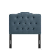Annabel Cadet Blue Stain-Resistant Performance Velvet Twin Headboard - Ornate Home