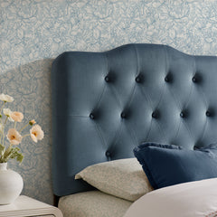 Annabel Cadet Blue Stain-Resistant Performance Velvet Twin Headboard - Ornate Home