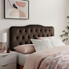 Annabel Chocolate Brown Stain-Resistant Performance Velvet Full Headboard - Ornate Home