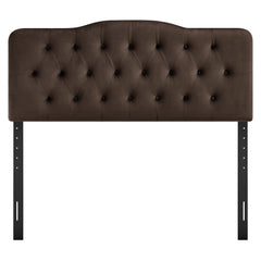 Annabel Chocolate Brown Stain-Resistant Performance Velvet Full Headboard - Ornate Home