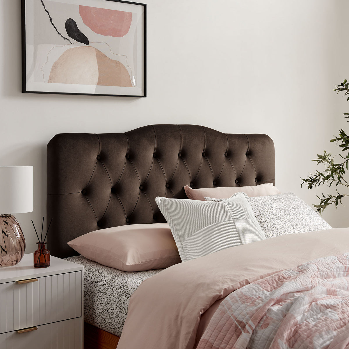 Annabel Chocolate Brown Stain-Resistant Performance Velvet King Headboard - Ornate Home