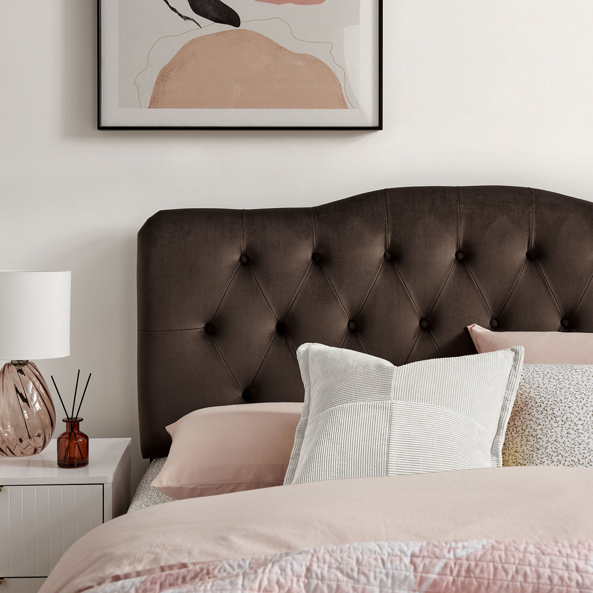 Annabel Chocolate Brown Stain-Resistant Performance Velvet King Headboard - Ornate Home
