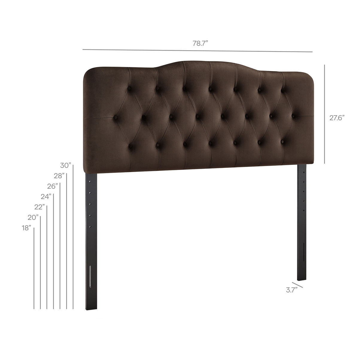 Annabel Chocolate Brown Stain-Resistant Performance Velvet King Headboard - Ornate Home