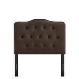 Annabel Chocolate Brown Stain-Resistant Performance Velvet Twin Headboard - Ornate Home