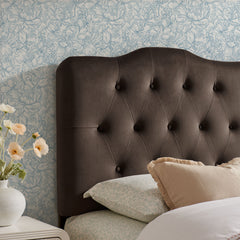 Annabel Chocolate Brown Stain-Resistant Performance Velvet Twin Headboard - Ornate Home