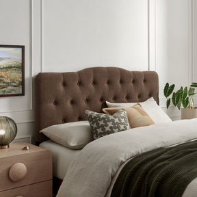 Annabel Cocoa Premium Linen Blend Queen Headboard - Ornate Home