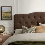 Annabel Cocoa Premium Linen Blend Queen Headboard - Ornate Home