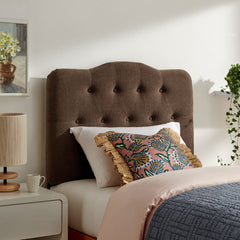 Annabel Cocoa Premium Linen Blend Twin Headboard - Ornate Home