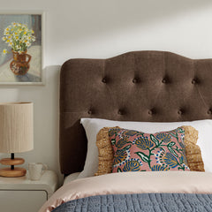Annabel Cocoa Premium Linen Blend Twin Headboard - Ornate Home