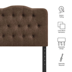 Annabel Cocoa Premium Linen Blend Twin Headboard - Ornate Home