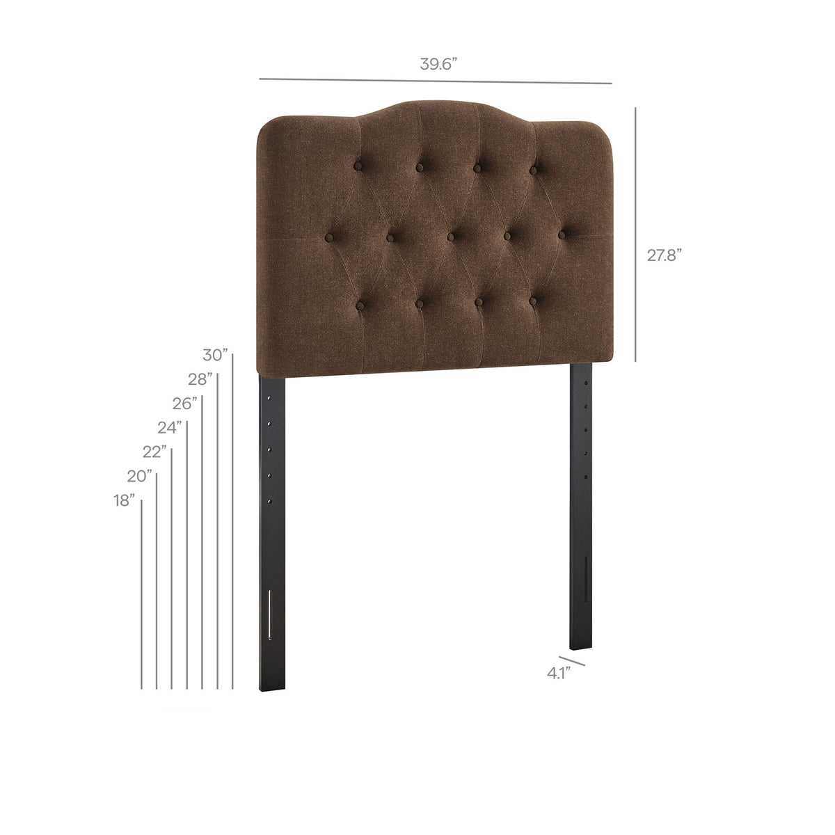 Annabel Cocoa Premium Linen Blend Twin Headboard - Ornate Home