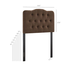 Annabel Cocoa Premium Linen Blend Twin Headboard - Ornate Home