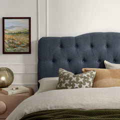 Annabel Denim Premium Linen Blend Full Headboard - Ornate Home