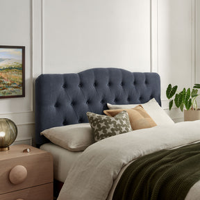 Annabel Denim Premium Linen Blend King Headboard - Ornate Home