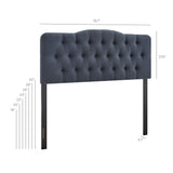 Annabel Denim Premium Linen Blend King Headboard - Ornate Home