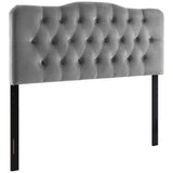Annabel Gray Diamond Tufted Performance Velvet King Headboard - Ornate Home