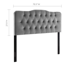 Annabel Gray Diamond Tufted Performance Velvet King Headboard - Ornate Home