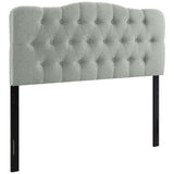 Annabel Gray Upholstered Fabric Queen Headboard - Ornate Home