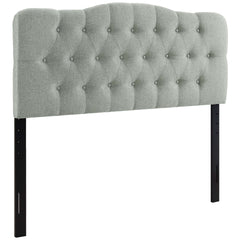 Annabel Gray Upholstered Fabric Queen Headboard - Ornate Home
