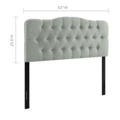 Annabel Gray Upholstered Fabric Queen Headboard - Ornate Home