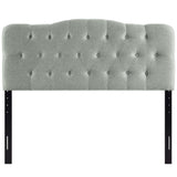 Annabel Gray Upholstered Fabric Queen Headboard - Ornate Home