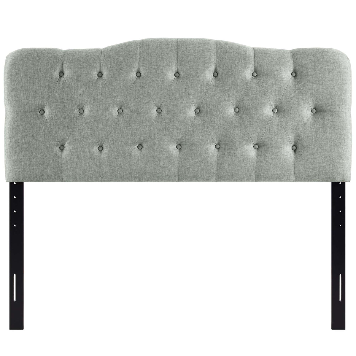 Annabel Gray Upholstered Fabric Queen Headboard - Ornate Home