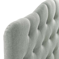 Annabel Gray Upholstered Fabric Queen Headboard - Ornate Home