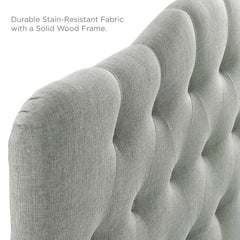 Annabel Gray Upholstered Fabric Queen Headboard - Ornate Home