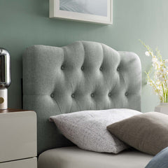Annabel Gray Upholstered Fabric Twin Headboard - Ornate Home
