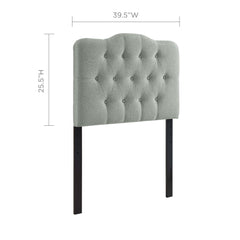 Annabel Gray Upholstered Fabric Twin Headboard - Ornate Home